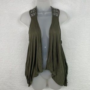 Daytrip Size "S" Brown Beaded Vest Topper Embellished Racer Back